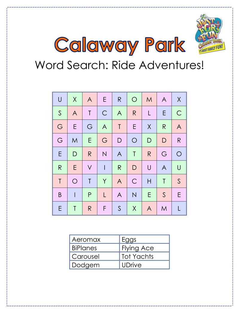 Calaway Park Word Search